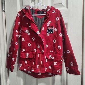 Kids Red Goldfish 96 Graphic Hoodie Jacket Size 140 (Fits 8-10) Y2K Streetwear